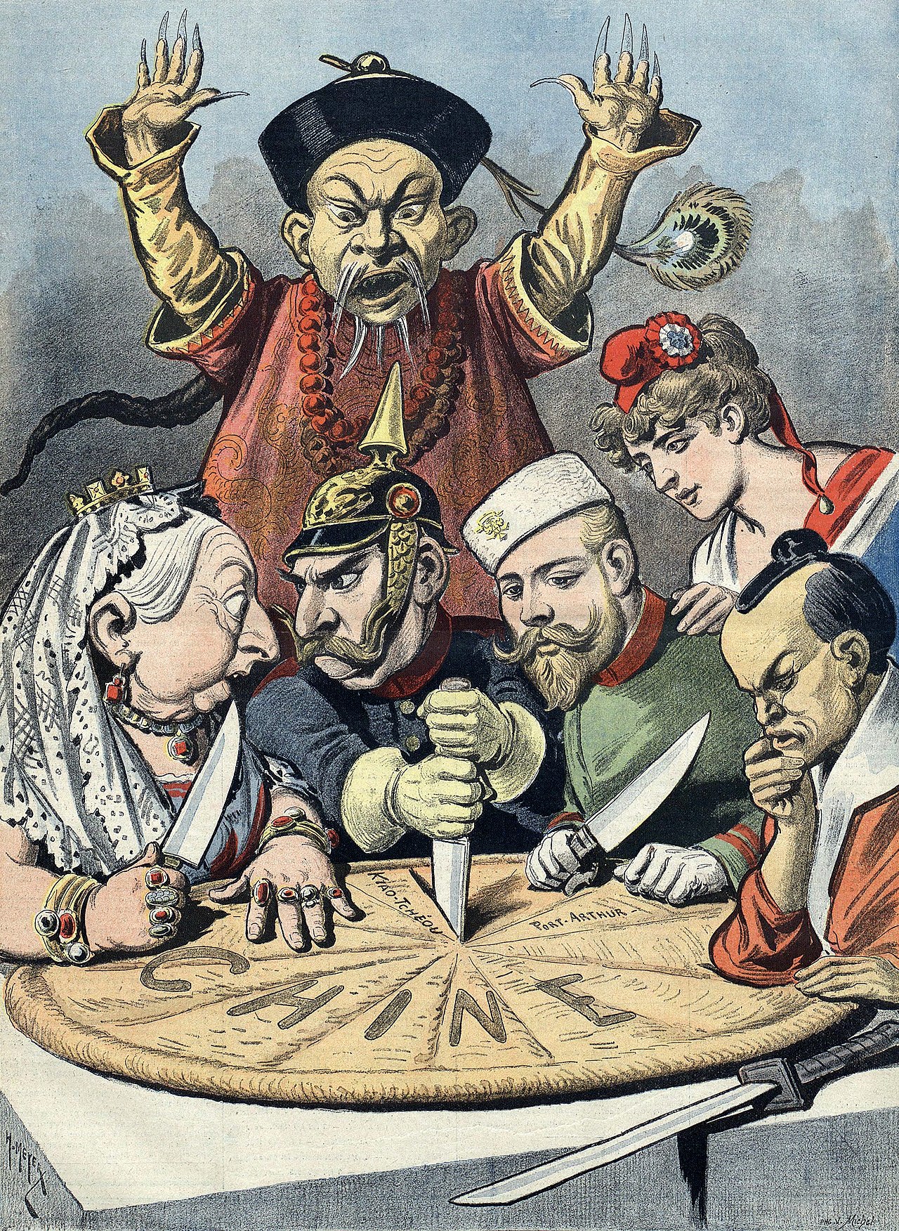 French political cartoon on China imperialism
